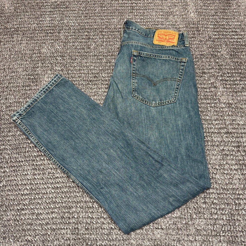 Levis Mens 559‎ Relaxed Straight Fit Jeans W36 L34 Blue Denim Classic